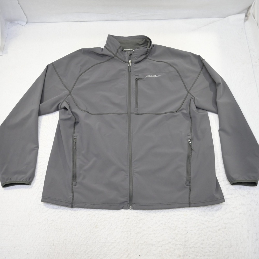 Eddie Bauer Full Zip Hiking Jacket Gray Long Sleeve W/ Pockets Mens Size 2XL XXL - Picture 5 of 11